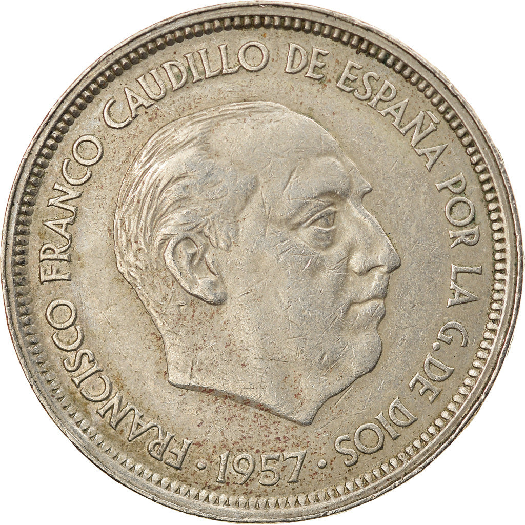 Monnaie, Espagne, Caudillo and regent, 50 Pesetas, 1957, TTB+, Copper-nickel