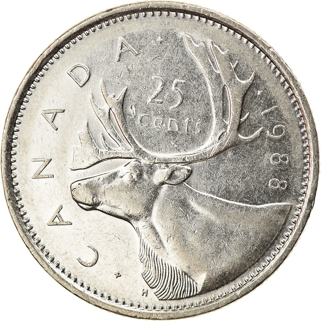 Moneta, Canada, Elizabeth II, 25 Cents, 1988, Royal Canadian Mint, Ottawa