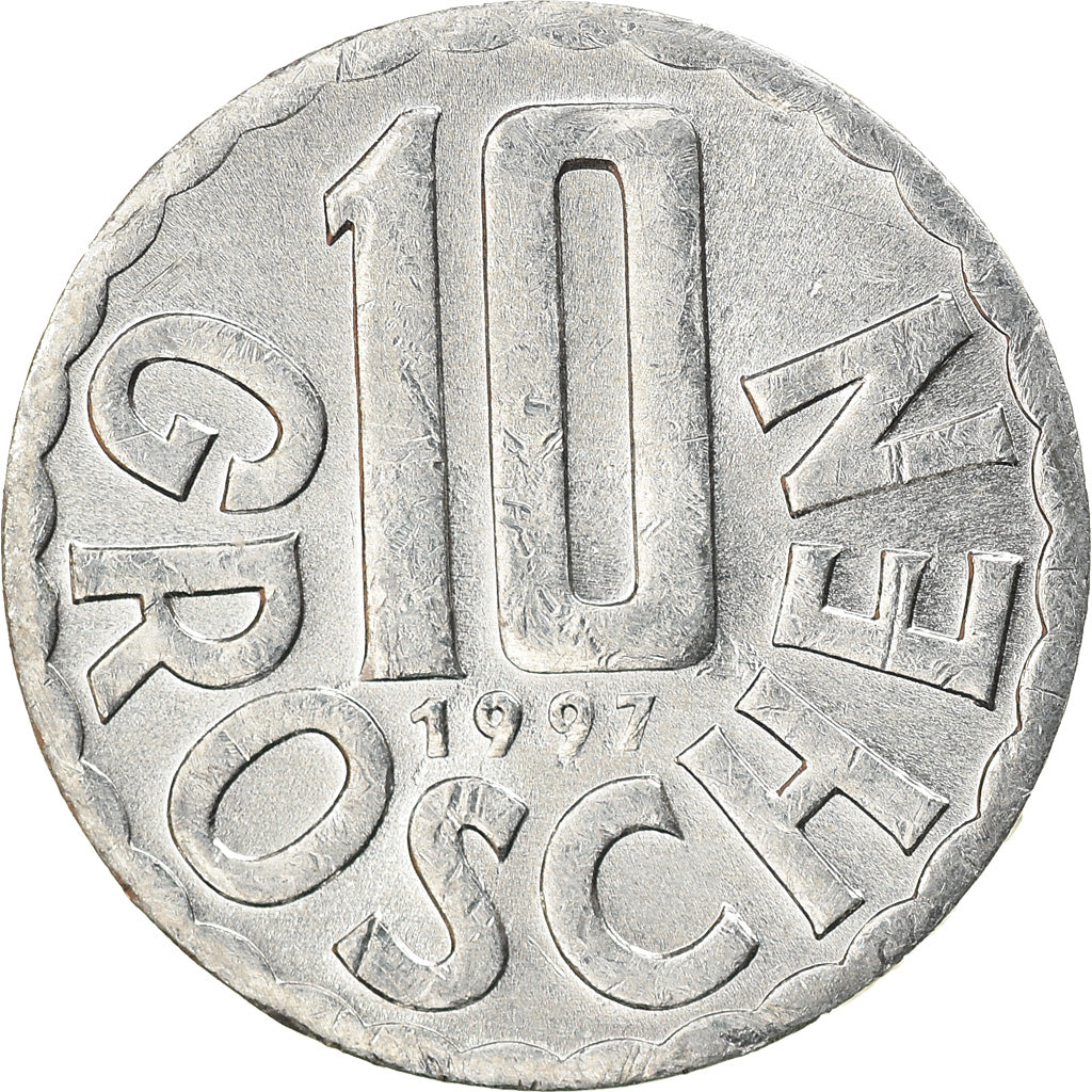 Coin, Austria, 10 Groschen, 1997, Vienna, AU(55-58), Aluminum, KM:2878