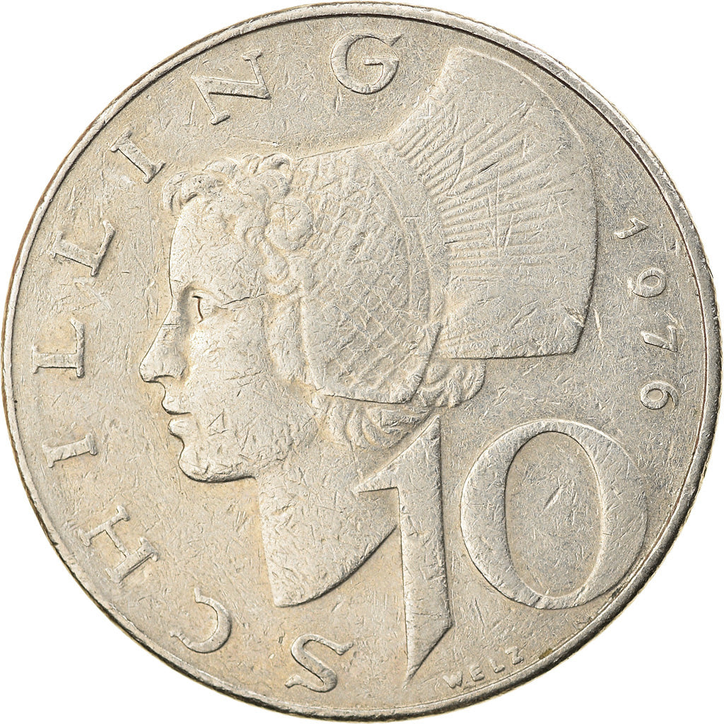 Coin, Austria, 10 Schilling, 1976, VF(20-25), Copper-Nickel Plated Nickel