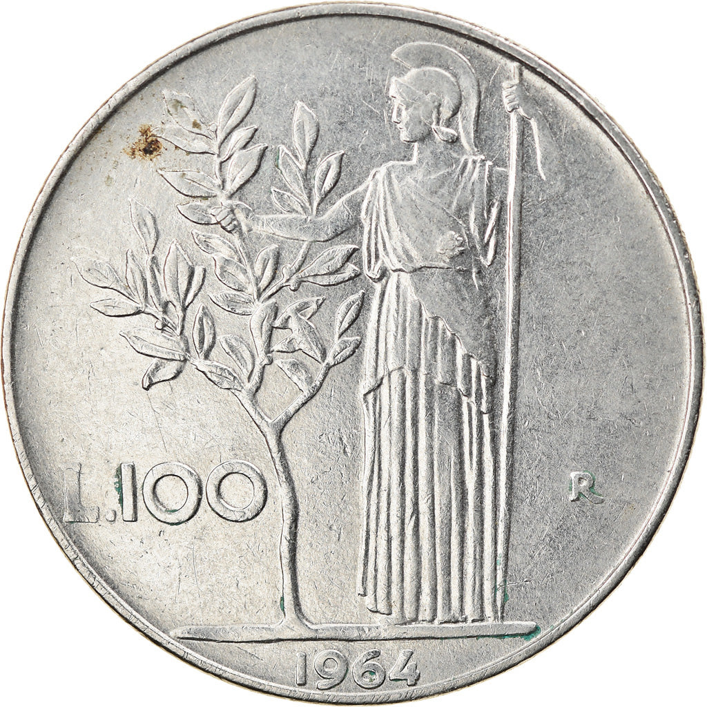 Coin, Italy, 100 Lire, 1964, Rome, EF(40-45), Stainless Steel, KM:96.1