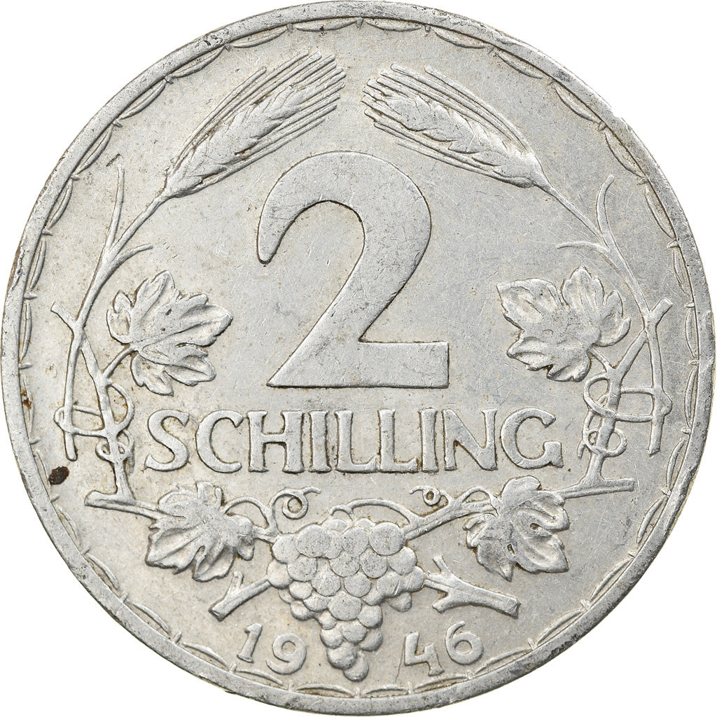 Coin, Austria, 2 Schilling, 1946, VF(30-35), Aluminum, KM:2872