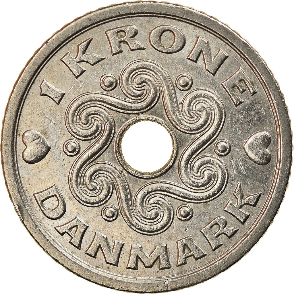 Moneda, Dinamarca, Margrethe II, Krone, 1992, Copenhagen, MBC, Cobre - níquel