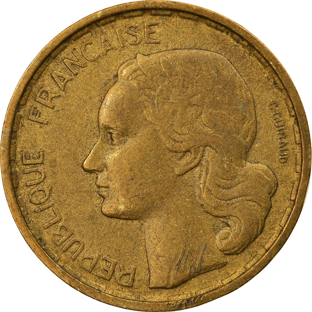 Moneta, Francja, Guiraud, 10 Francs, 1951, Paris, EF(40-45), Aluminium-Brąz