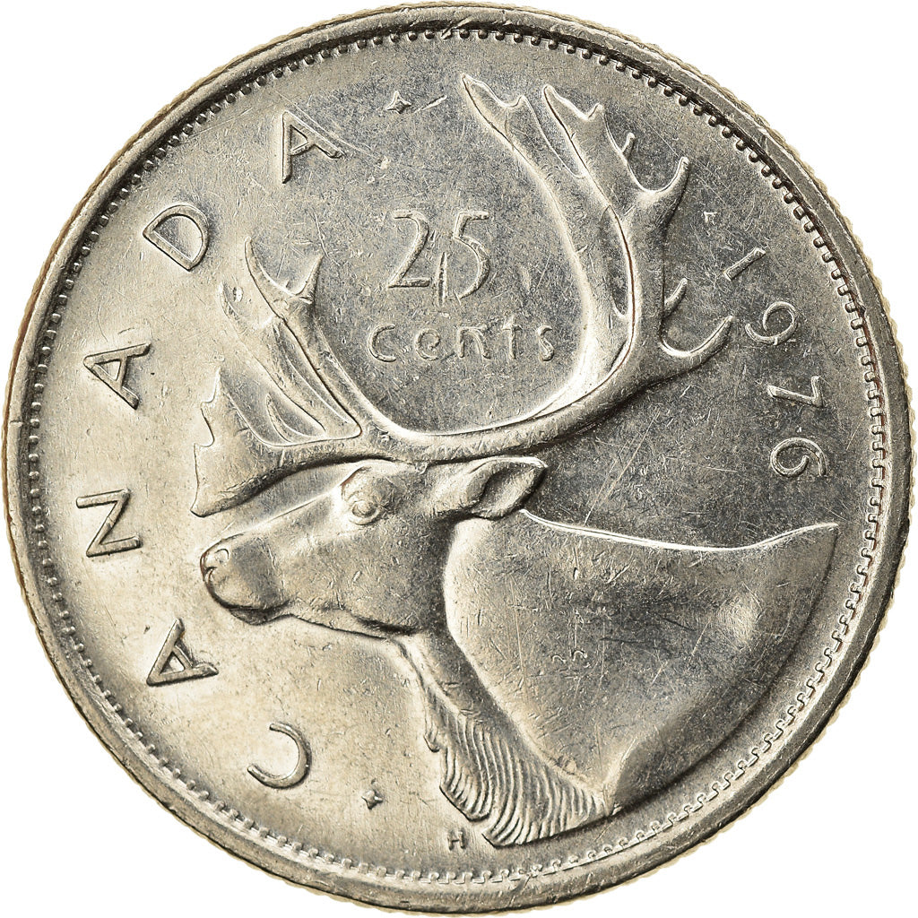 Moneta, Canada, Elizabeth II, 25 Cents, 1976, Royal Canadian Mint, Ottawa