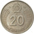 Moneda, Hungría, 20 Forint, 1985, Budapest, MBC+, Cobre - níquel, KM:630