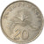 Moneta, Singapur, 20 Cents, 1985, Singapore Mint, EF(40-45), Miedź-Nikiel, KM:4