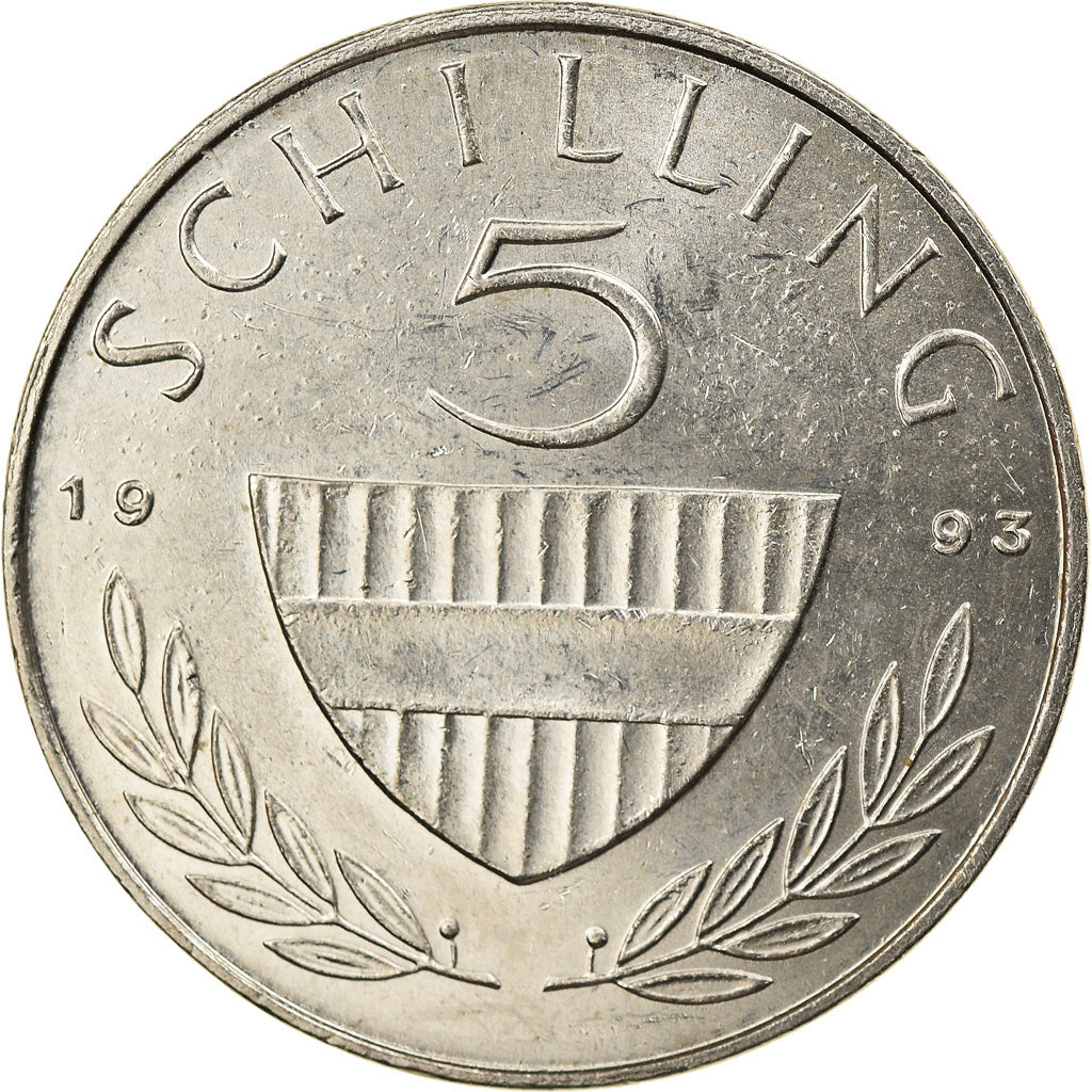Moneta, Austria, 5 Schilling, 1993, EF(40-45), Miedź-Nikiel, KM:2889a