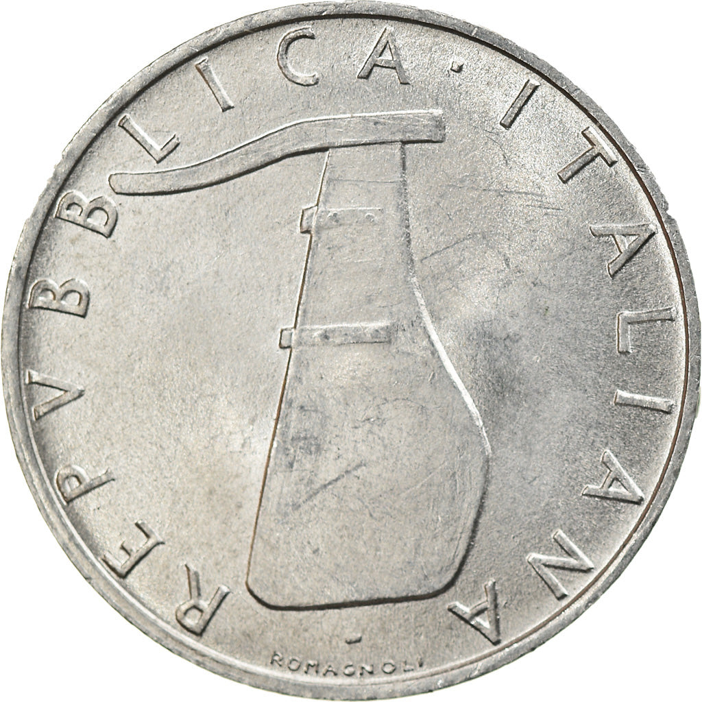 Coin, Italy, 5 Lire, 1955, Rome, AU(55-58), Aluminum, KM:92
