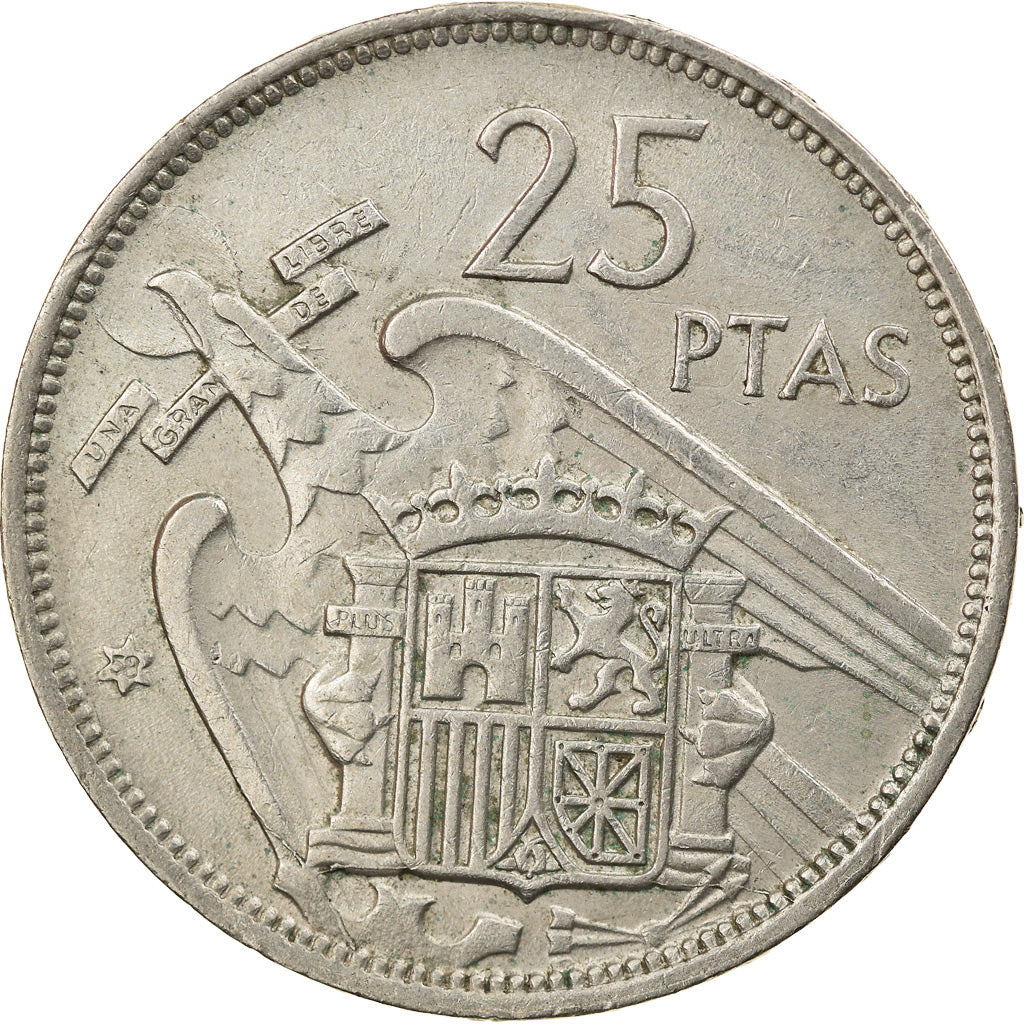 Coin, Spain, Caudillo and regent, 25 Pesetas, 1974, VF(30-35), Copper-nickel
