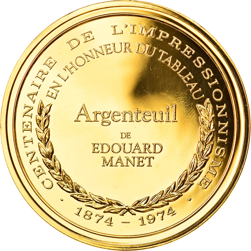 Francia, medalla, Arts & Culture, Argenteuil de Edouard Manet, FDC, Oro vermeil