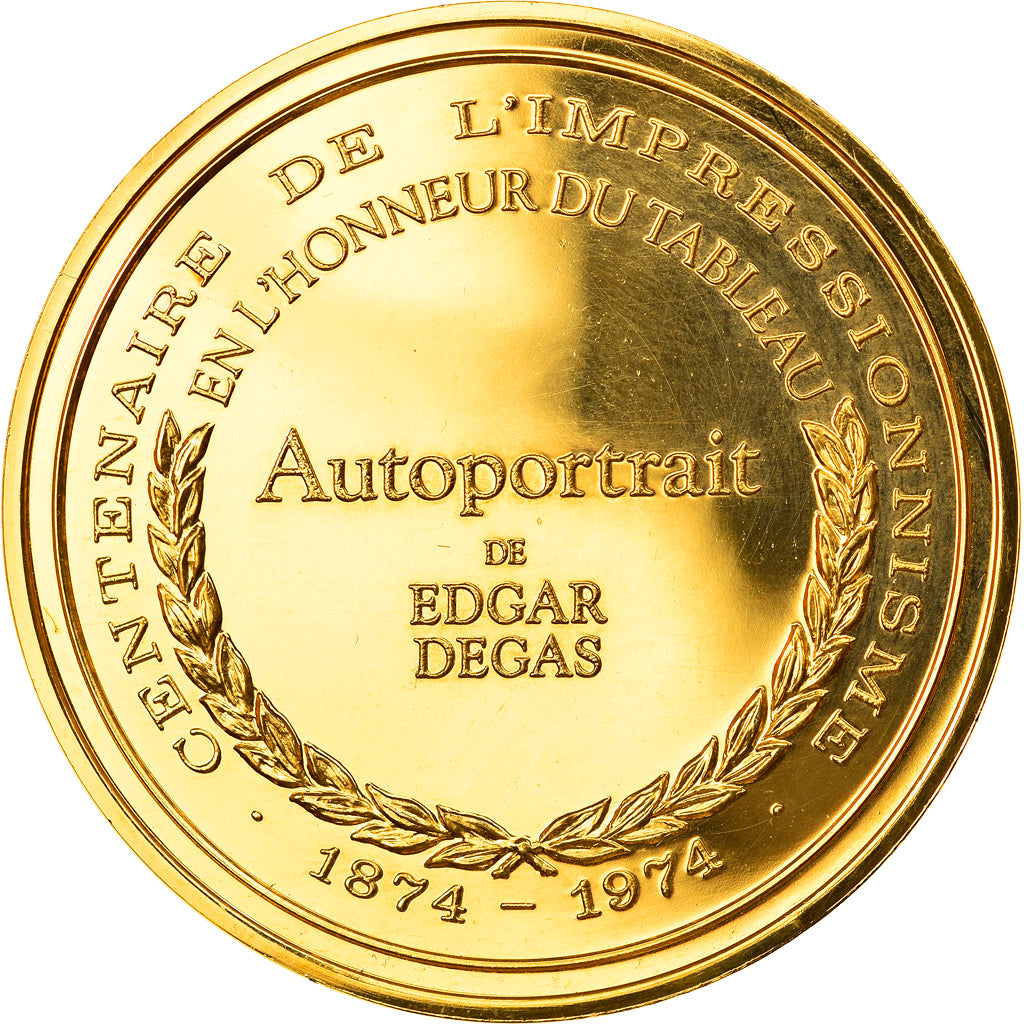 France, Médaille, Arts & Culture, Autoportrait de Edgar Degas, FDC, Vermeil