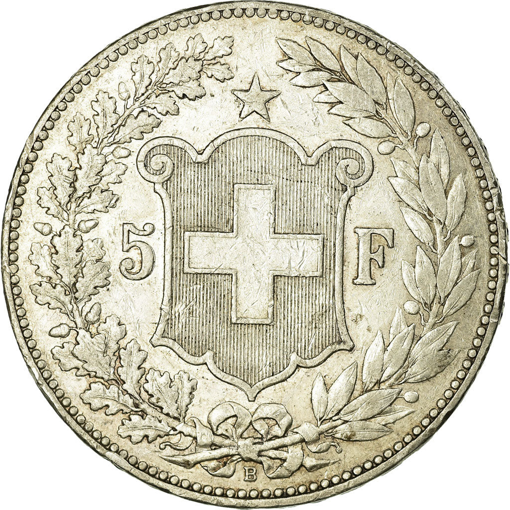 Coin, Switzerland, 5 Francs, 1889, Bern, EF(40-45), Silver, KM:34