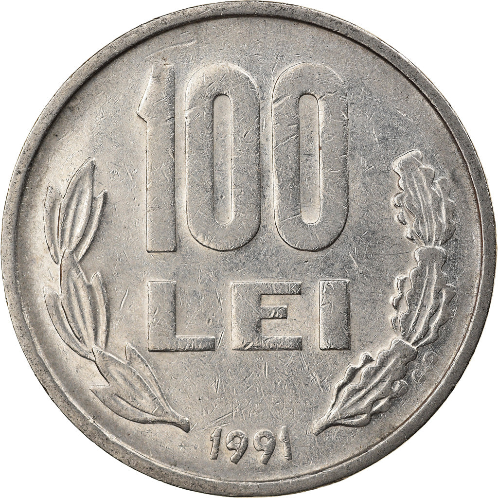 Coin, Romania, 100 Lei, 1991, EF(40-45), Nickel plated steel, KM:111