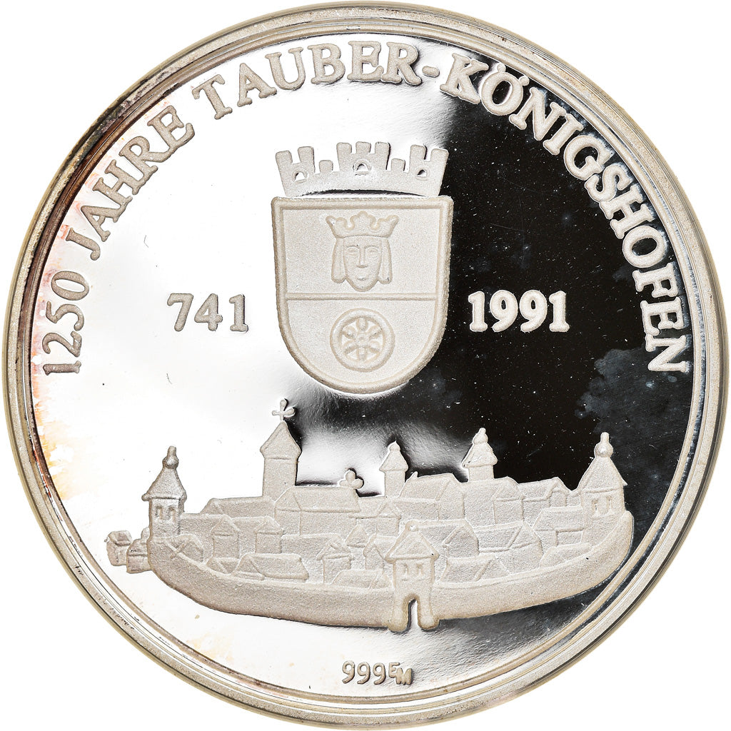 Germany, Token, 1250 Jahre Tauber-Königshofen, 1991, MS(63), Silver