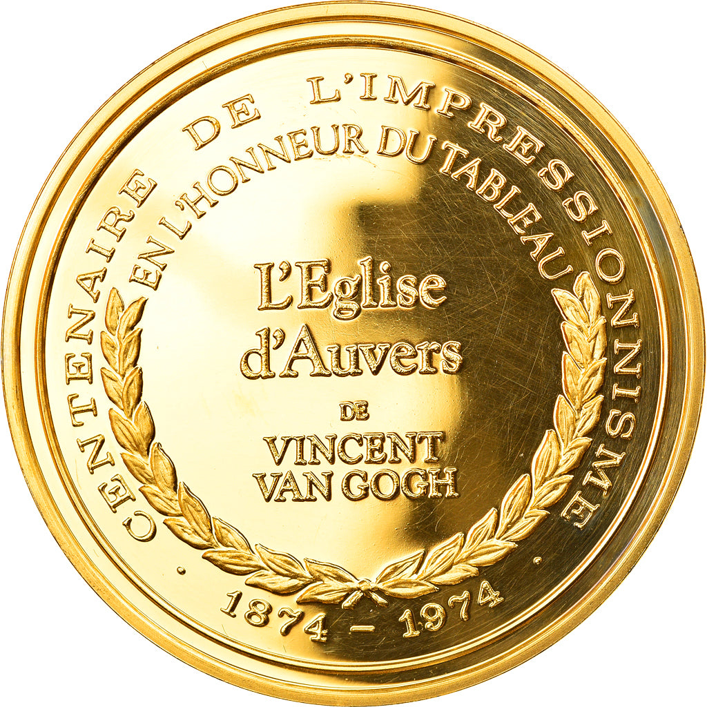 Frankrijk, Medaille, Arts & Culture, L'Eglise d'Auvers de Vincent Van Gogh, FDC
