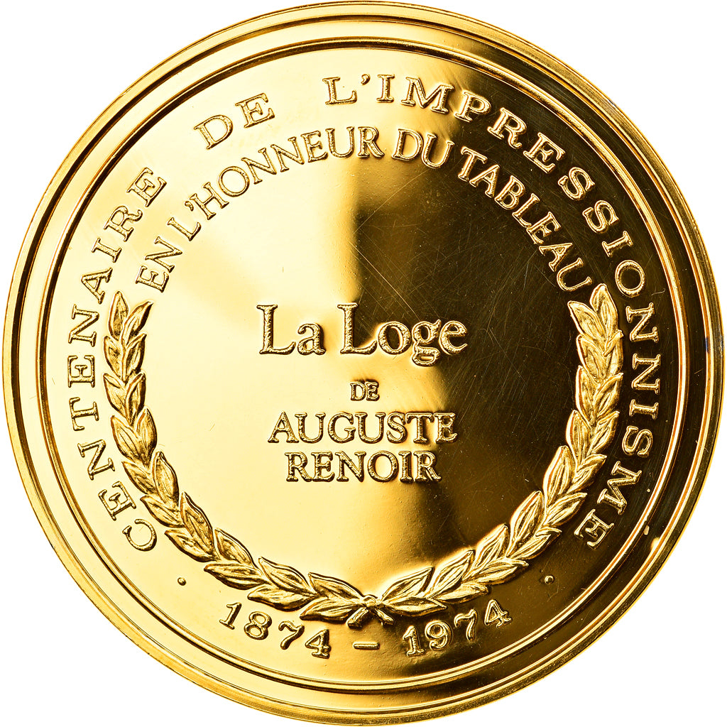 France, Médaille, Arts & Culture, La Loge de Auguste Renoir, FDC, Vermeil