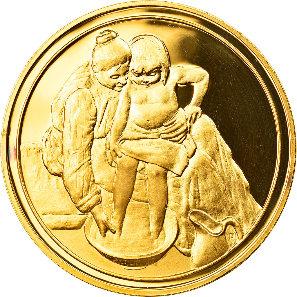 France, Medal, Arts & Culture, La Toilette de Mary Cassatt, MS(65-70), Vermeil