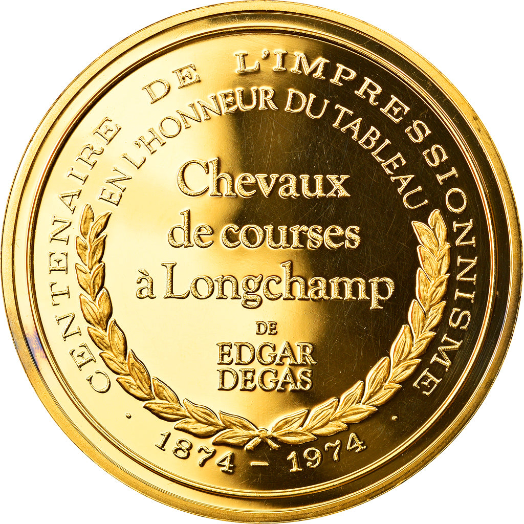 France, Medal, Arts & Culture, Chevaux de courses à Longchamp de Edgar Degas