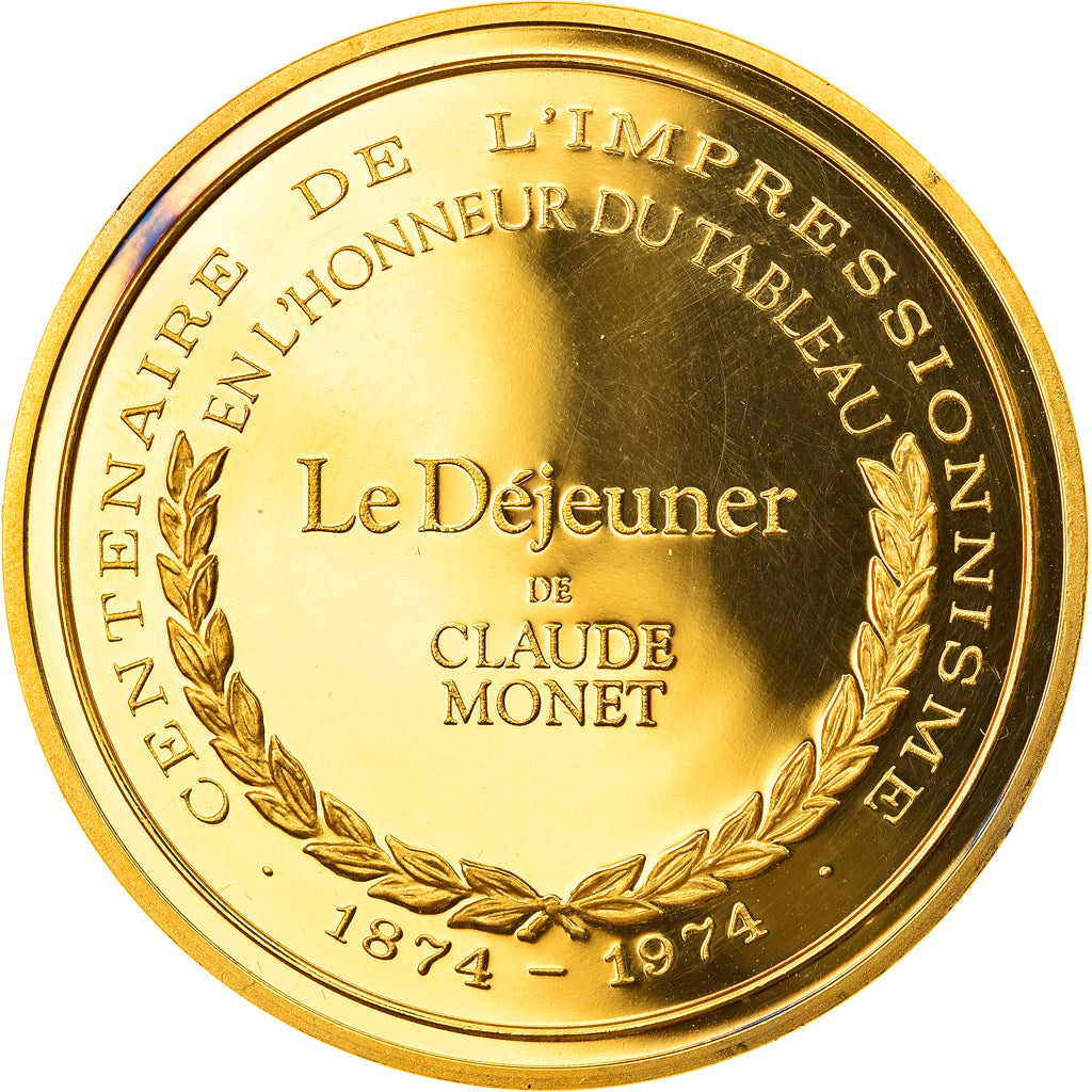Francia, medaglia, Arts & Culture, Le Déjeuner de Claude Monet, FDC, Vermeil