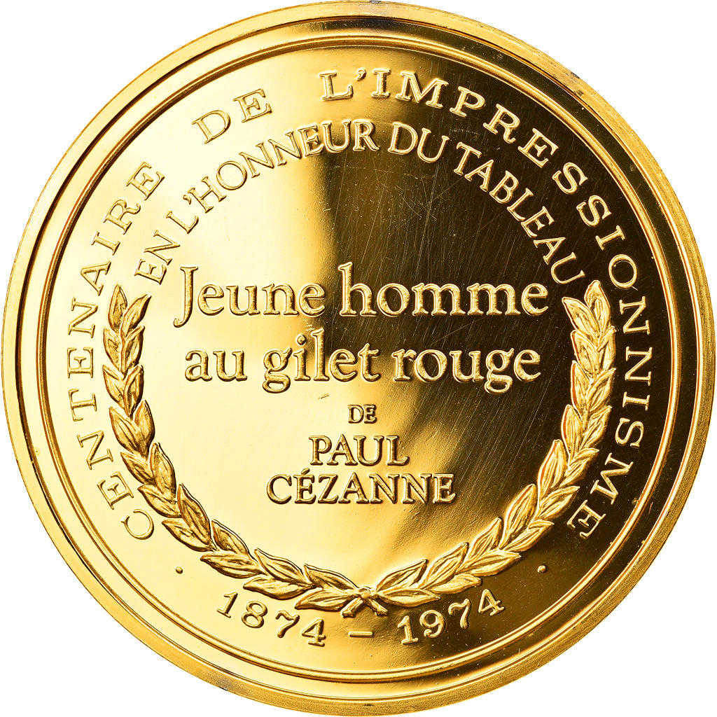 France, Médaille, Arts & Culture, Jeune homme au gilet rouge de Paul Cézanne