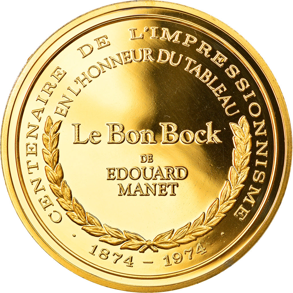 France, Médaille, Arts & Culture, Le Bon Bock de Edouard Manet, FDC, Vermeil