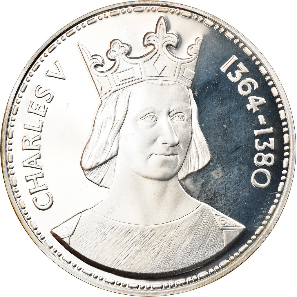 France, Médaille, Charles V 1364-1380, FDC, Argent