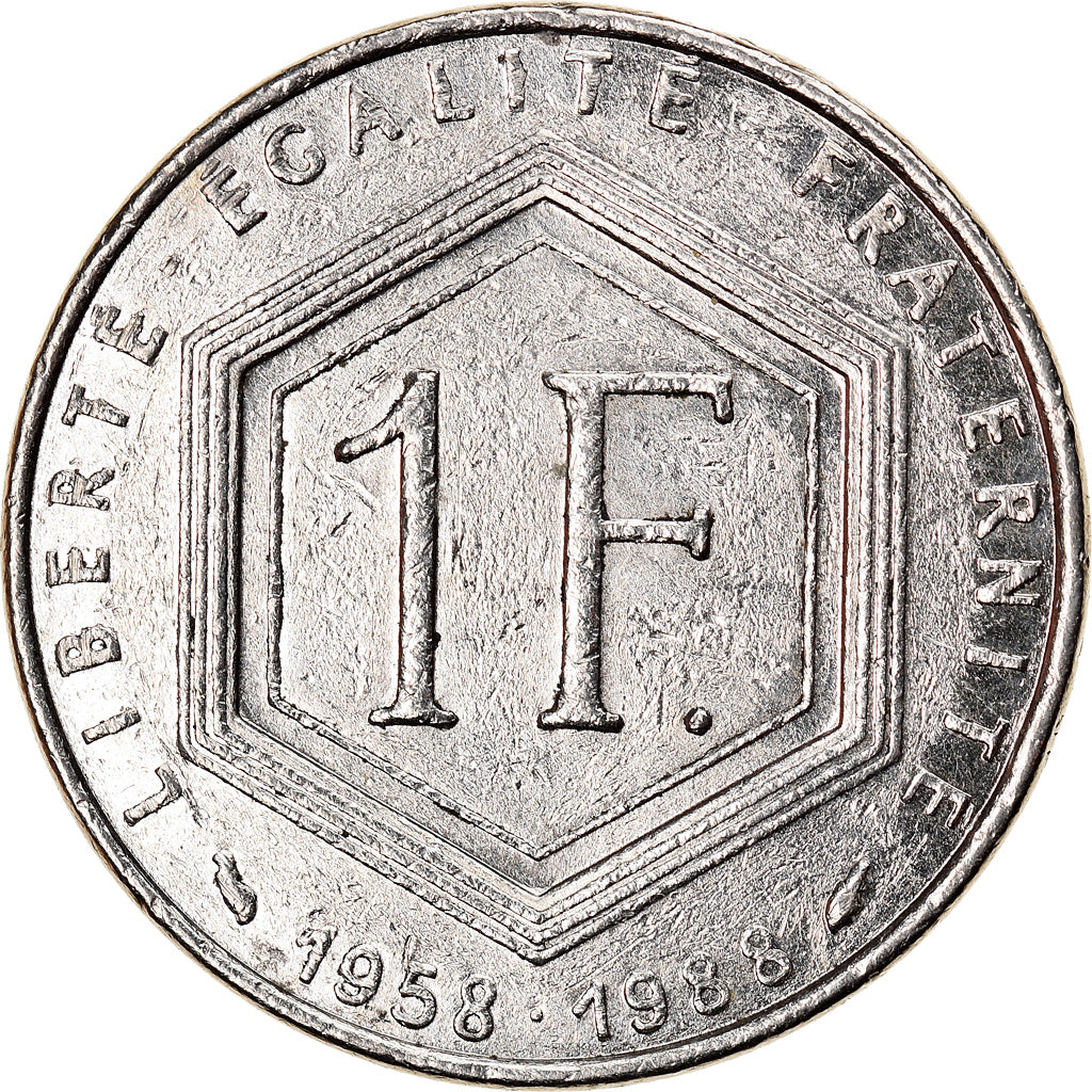 Moneda, Francia, Charles de Gaulle, Franc, 1988, Paris, MBC+, Níquel, KM:963