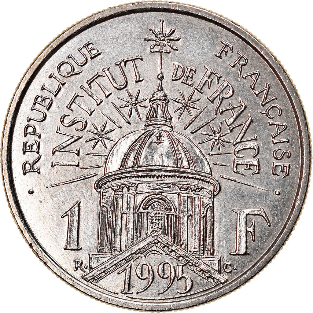 Coin, France, Institut, Franc, 1995, MS(63), Nickel, KM:1133, Gadoury:480