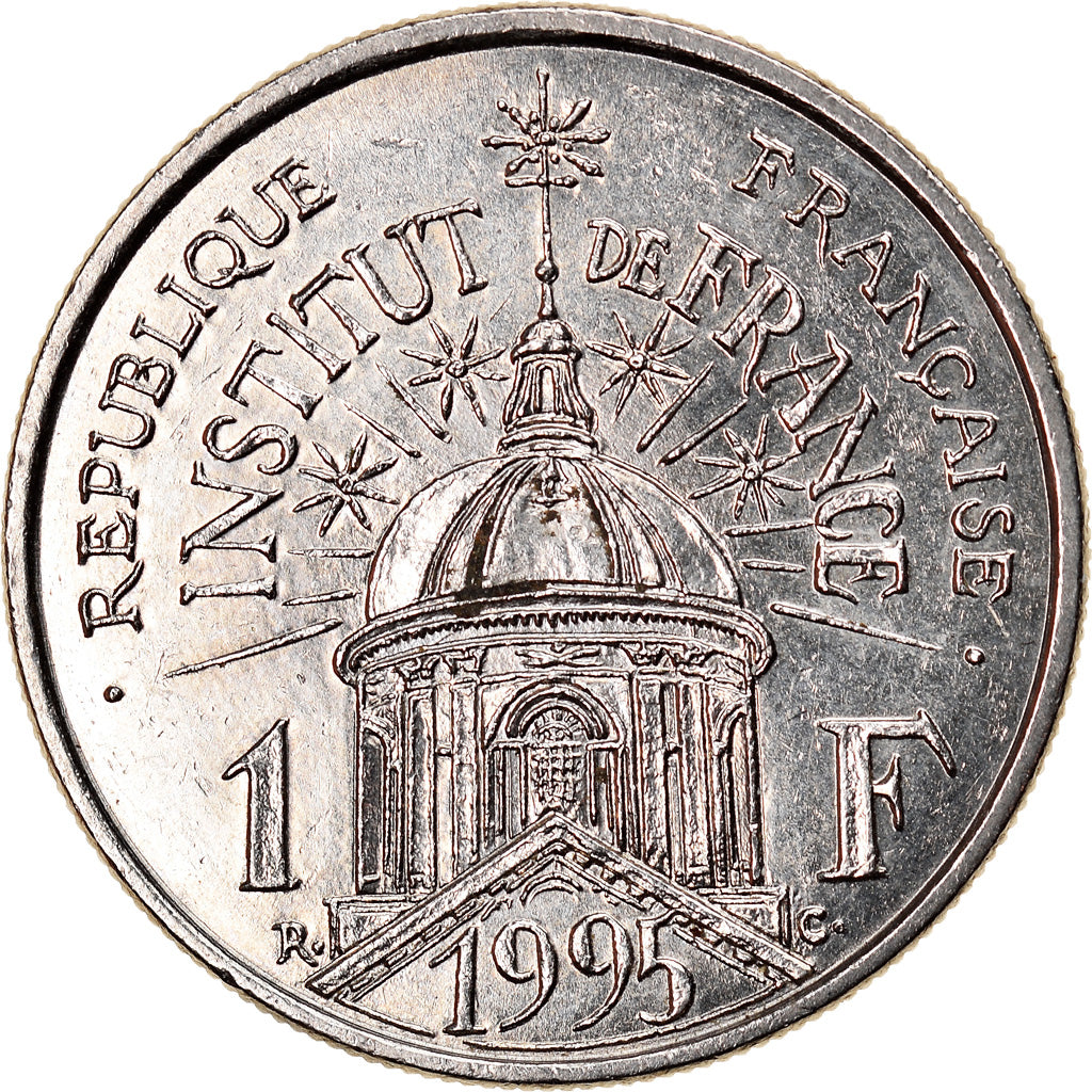 Coin, France, Institut, Franc, 1995, MS(63), Nickel, KM:1133, Gadoury:480