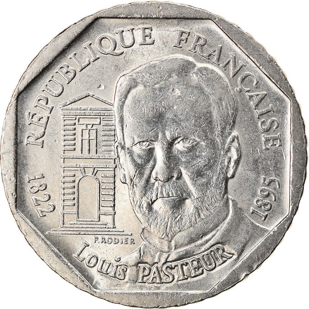 Coin, France, Pasteur, 2 Francs, 1995, MS(60-62), Nickel, KM:1119, Gadoury:549