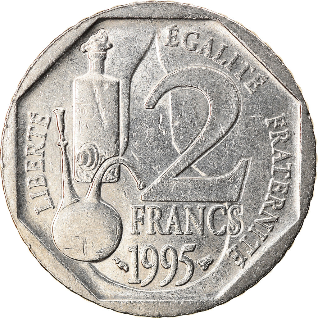 Coin, France, Pasteur, 2 Francs, 1995, MS(60-62), Nickel, KM:1119, Gadoury:549