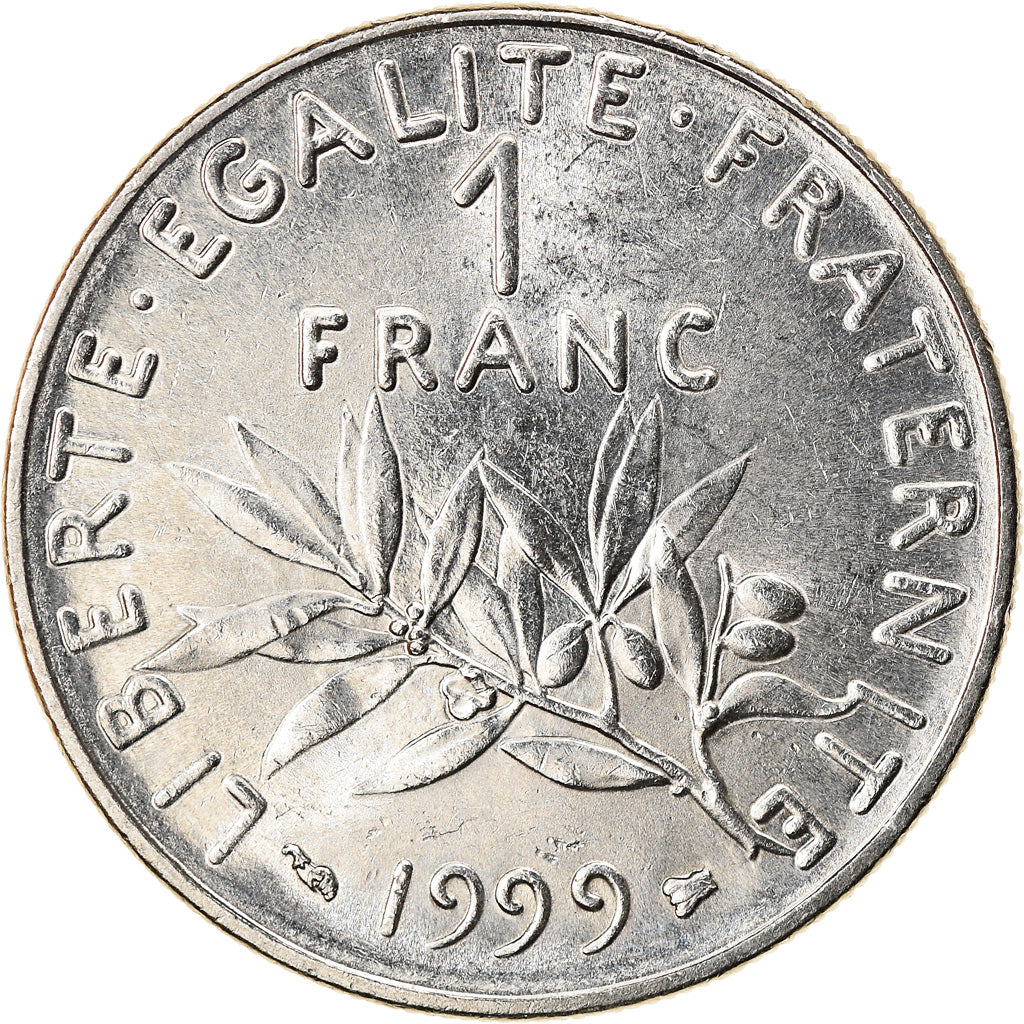 Moeda, França, Semeuse, Franc, 1999, Paris, MS(60-62), Níquel, KM:925.1