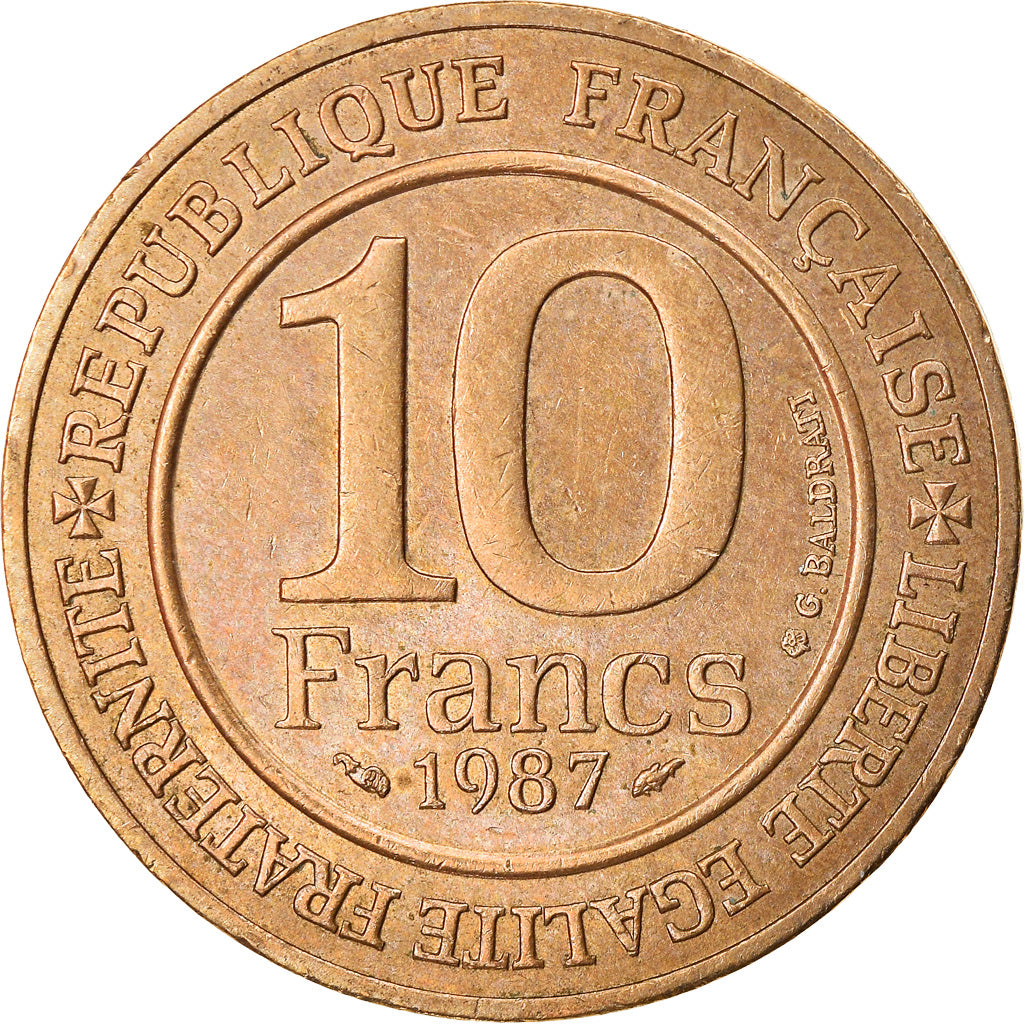 Moneta, Francja, 10 Francs, 1987, MILLÉNAIRE CAPÉTIEN 1987, MS(63)