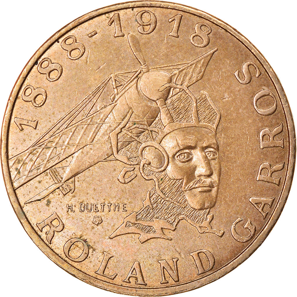 Moneta, Francia, Roland Garros, 10 Francs, 1988, SPL, Alluminio-bronzo, KM:965