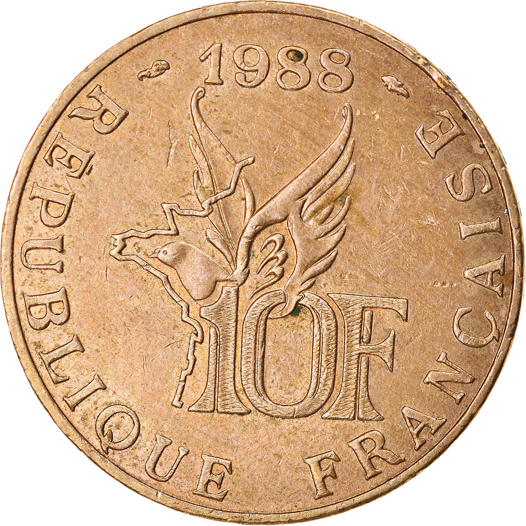 Moneta, Francia, Roland Garros, 10 Francs, 1988, SPL, Alluminio-bronzo, KM:965