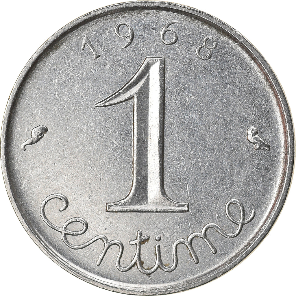 Moneda, Francia, Épi, Centime, 1968, Paris, MBC+, Acero inoxidable, KM:928