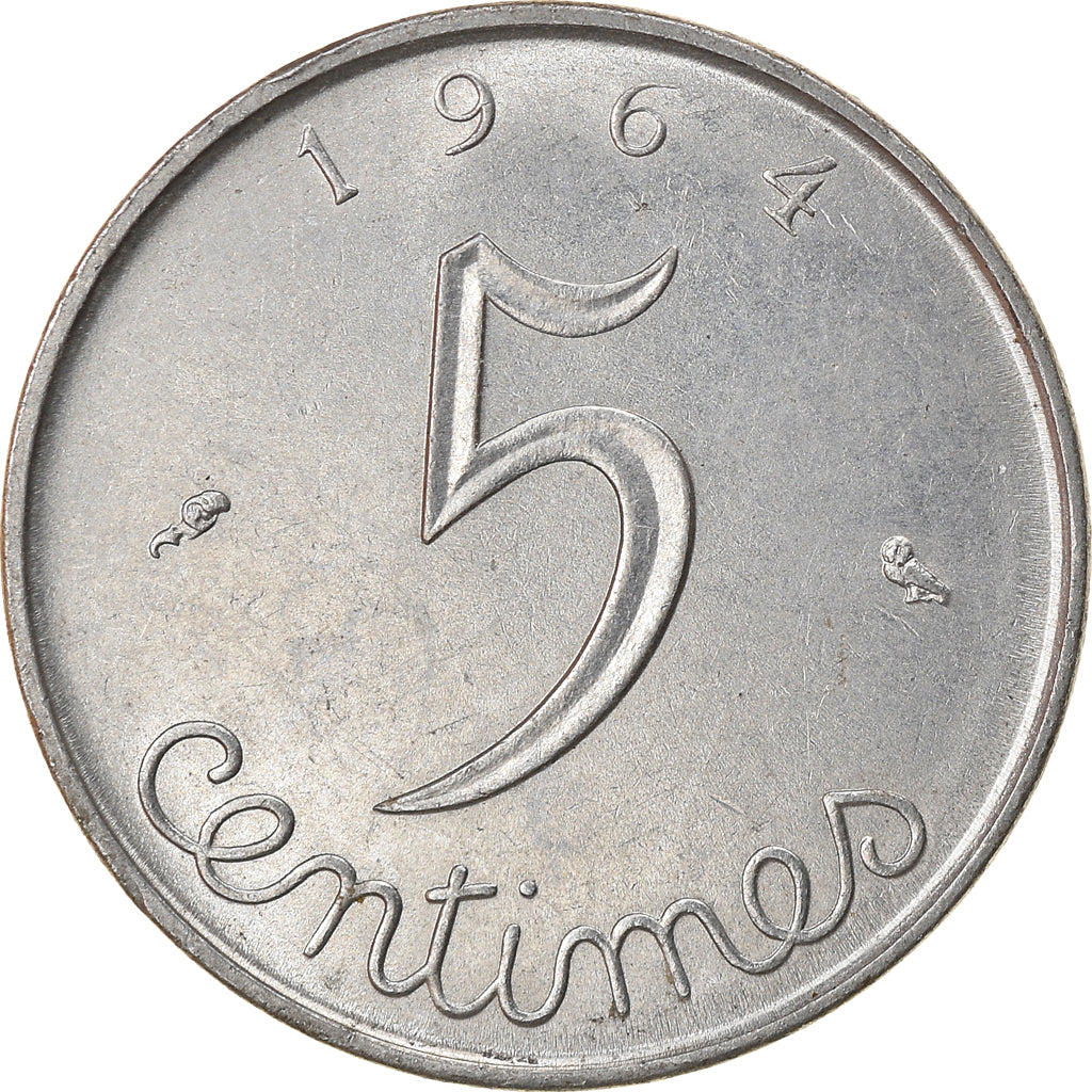 Coin, France, Épi, 5 Centimes, 1964, Paris, AU(55-58), Stainless Steel, KM:927