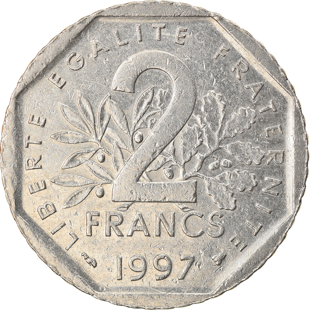 Münze, Frankreich, Semeuse, 2 Francs, 1997, Paris, SS+, Nickel, KM:942.2