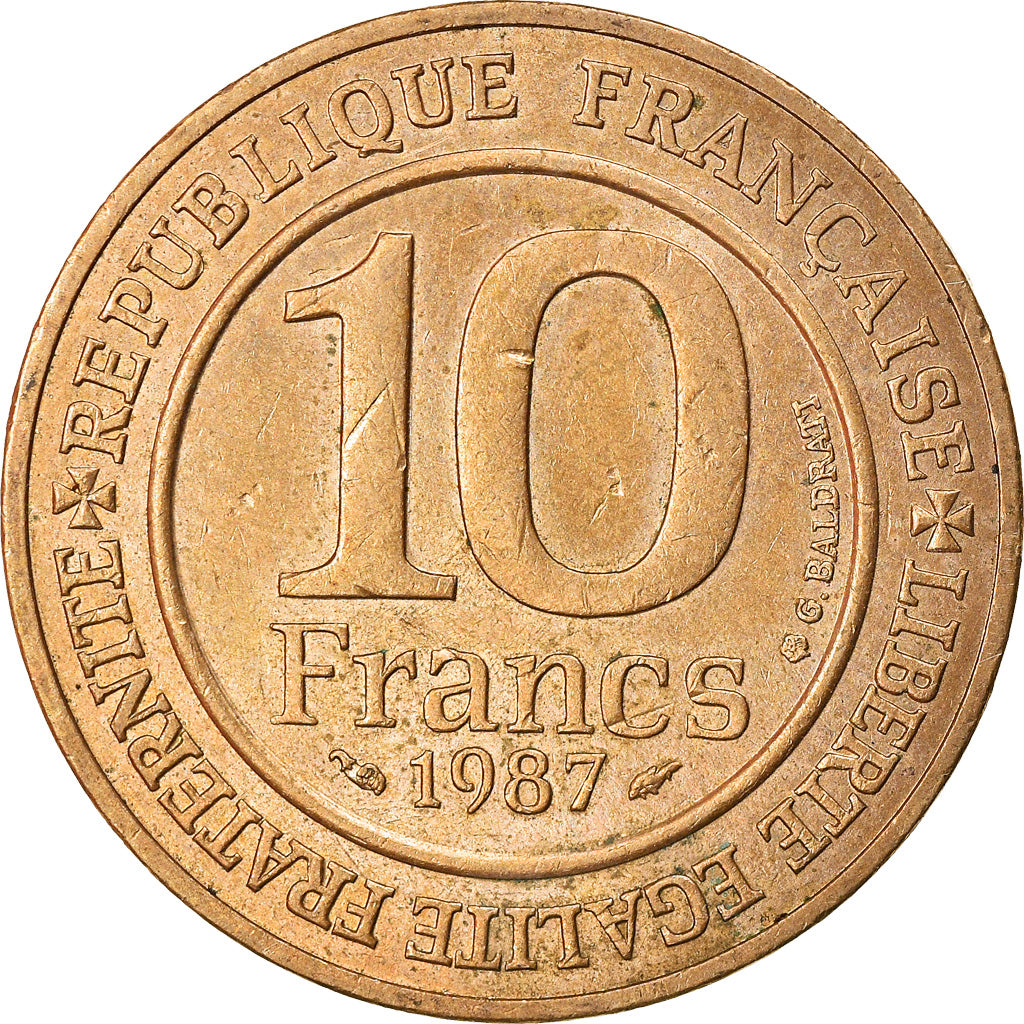 Moeda, França, 10 Francs, 1987, MILLÉNAIRE CAPÉTIEN 1987, AU(50-53)