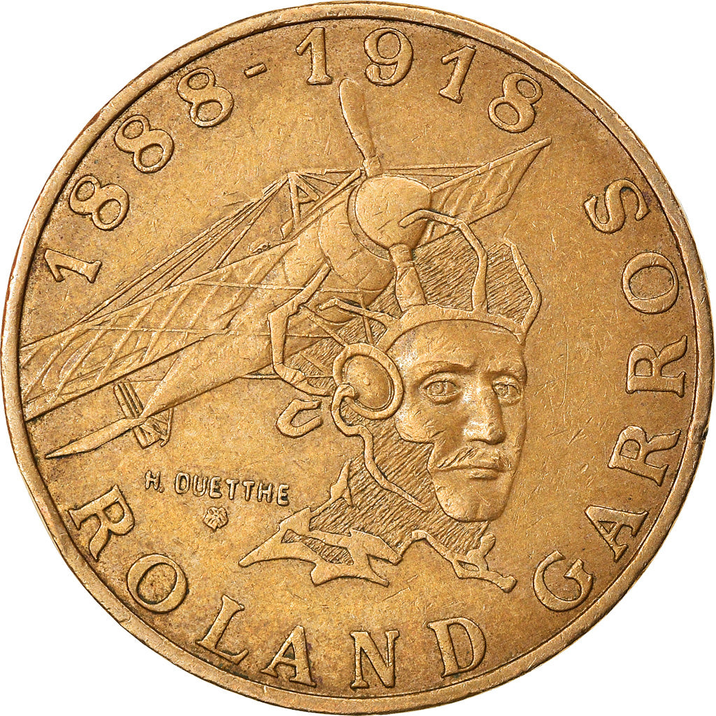 Münze, Frankreich, Roland Garros, 10 Francs, 1988, SS+, Aluminum-Bronze