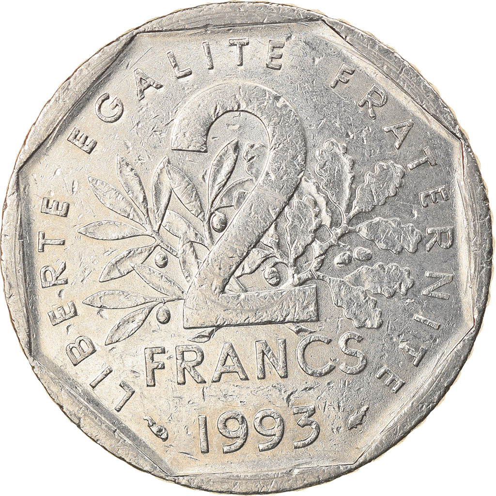 Coin, France, Jean Moulin, 2 Francs, 1993, Paris, MS(60-62), Nickel, KM:1062