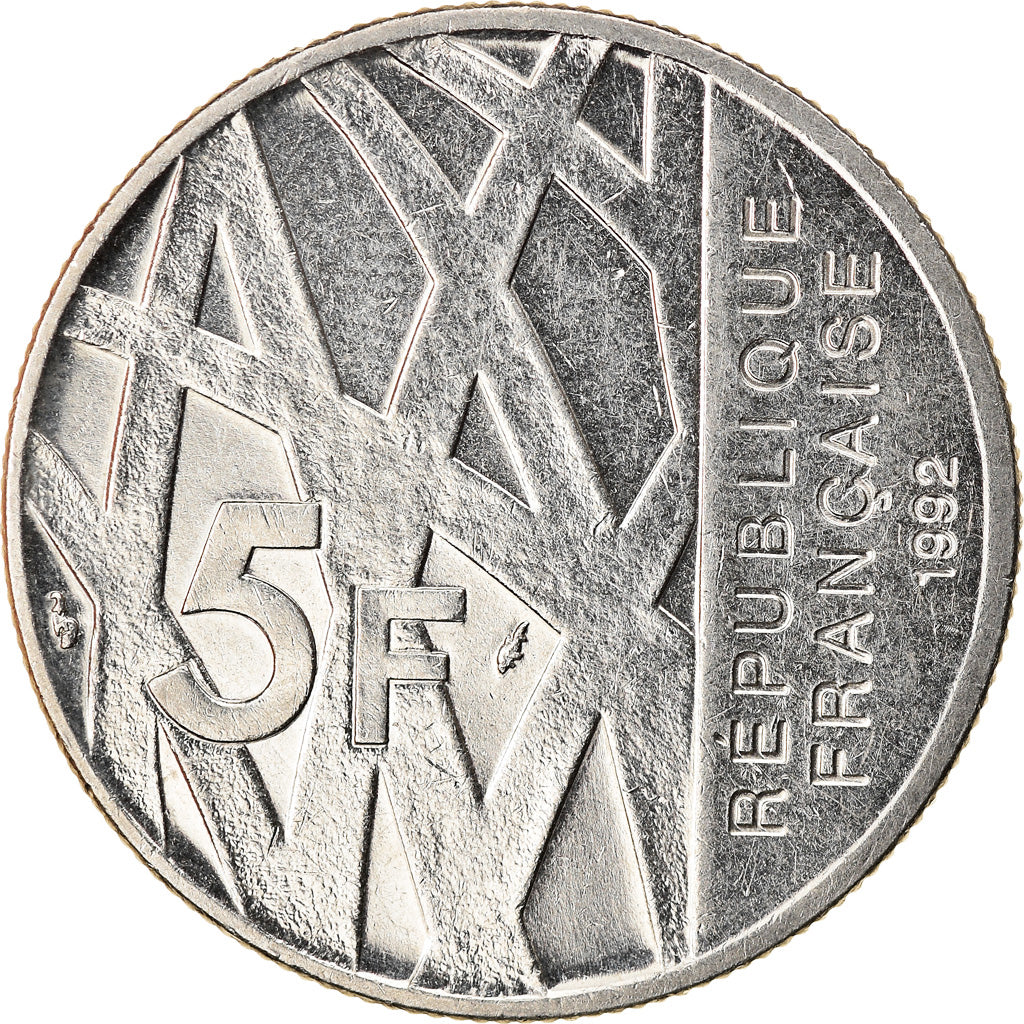 Moneta, Francja, Mendès France, 5 Francs, 1992, Paris, AU(55-58), Nikiel