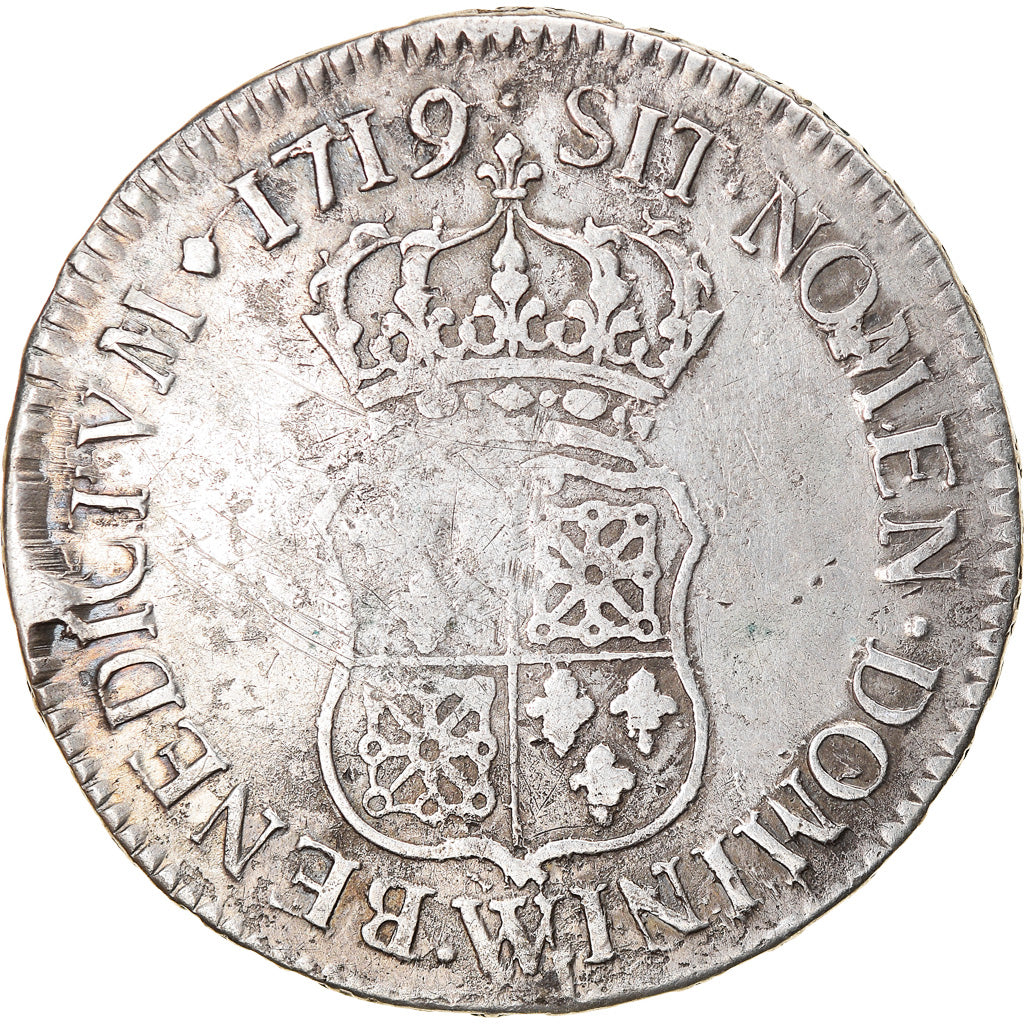 Coin, France, Louis XV, 1/2 Écu de France-Navarre, 1/2 ECU, 44 Sols, 1719