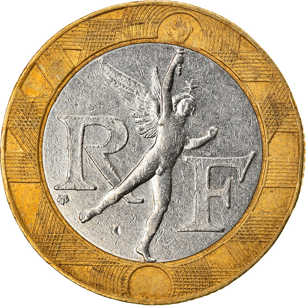 Moneta, Francja, Génie, 10 Francs, 1992, EF(40-45), Bimetaliczny, KM:964.1