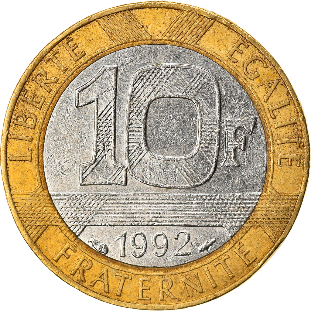 Moneta, Francja, Génie, 10 Francs, 1992, EF(40-45), Bimetaliczny, KM:964.1