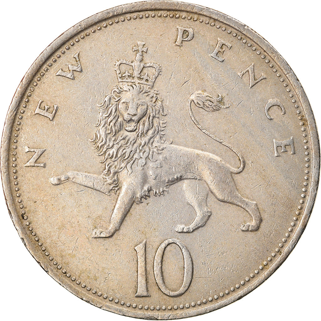 Moneta, Wielka Brytania, Elizabeth II, 10 New Pence, 1971, VF(30-35)