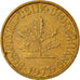 Coin, GERMANY - FEDERAL REPUBLIC, 5 Pfennig, 1971, Stuttgart, EF(40-45), Brass