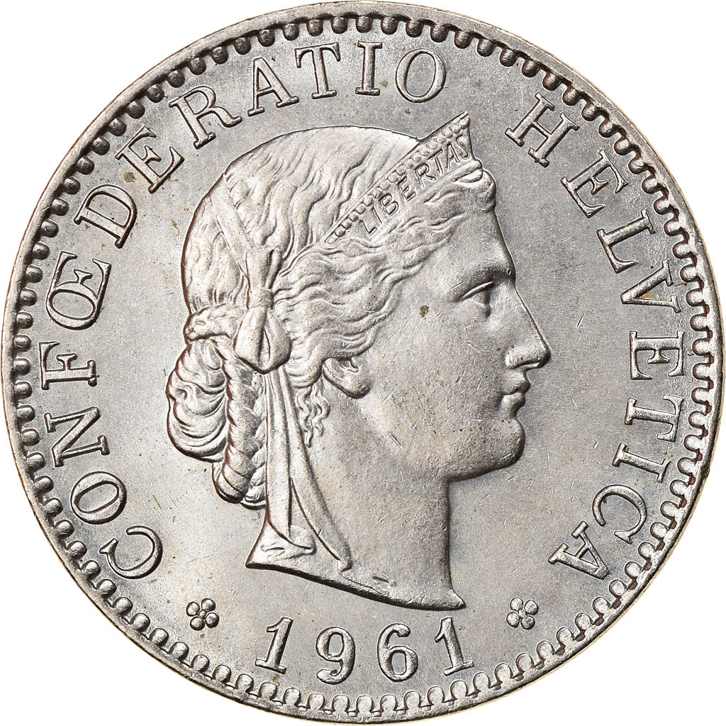Moneta, Svizzera, 20 Rappen, 1961, Bern, SPL-, Rame-nichel, KM:29a