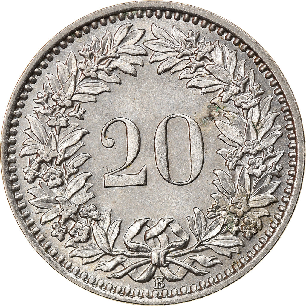 Moneta, Svizzera, 20 Rappen, 1961, Bern, SPL-, Rame-nichel, KM:29a